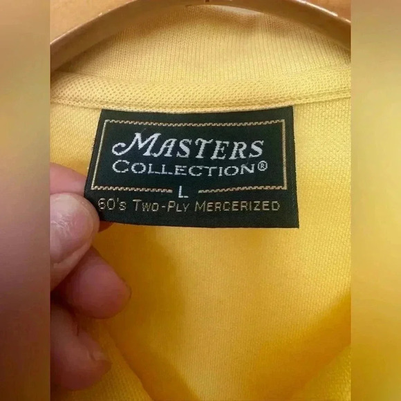 Master's Collection 100% Pima Cotton Yellow Augusta National Golf Polo L - Picture 9 of 10